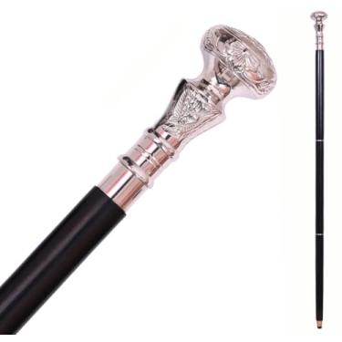 Imagem de Sadaf Nautical Bengala de caminhada de madeira com alça de latão prateado bengala de presente para homens e mulheres