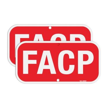 Imagem de T&R Placa FACP para painel de controle de alarme de incêndio – pacote com 2 – 30 x 15 cm, livre de ferrugem, refletiva de alumínio 040 – proteção UV, impermeável, resistente a intempéries e