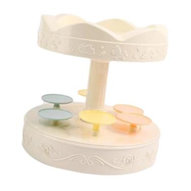 Imagem de IEUDNS Suporte para máquina de sobremesa rotativa para exibição de sushi com suporte musical para cupcakes Prato para servir sushi para decoração de festa de