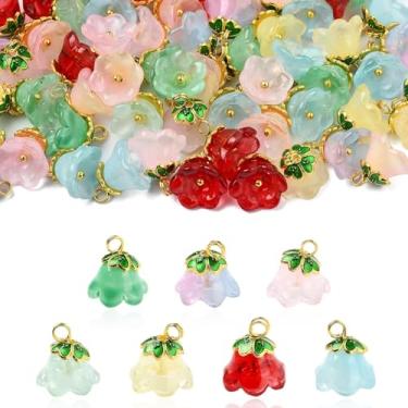 Imagem de Ipotkitt Amuletos de vidro com flor de folha de cogumelo, pimenta, facetada, redondo, bicone, fruta, morango, bagas, para artesanato de joias DIY, Vidro, Sem Pedra Preciosa