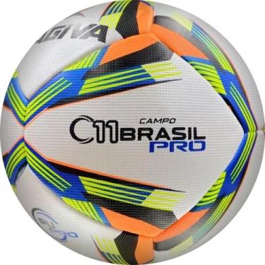 Imagem de Bola de Futebol Campo C11 Brasil Pro – Tamanho Oficial, Costurada à Mão, Câmara de Butil, Alto Desempenho em Grama Natural