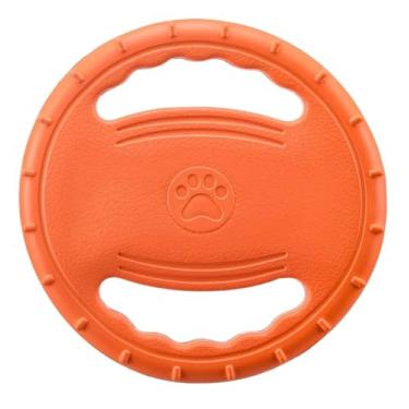Imagem de Nikki and Max Disco de frisbee para cães com alças de espuma, 20,5 cm de diâmetro, brinquedo aquático flutuante, (laranja)