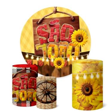 Imagem de Trio Capas Cilindro + Painel Sublimado Festa Junina (K1FJN064)