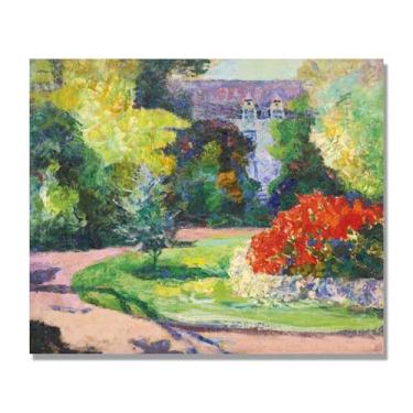 Imagem de NHLDZYH Impressões de artistas famosos, (The Chateau Garden) de Victor Charreton, reprodução de impressão em tela de paisagem pôster para decoração de casa. Somente tela 30x36cm-11,8x14,2 pol