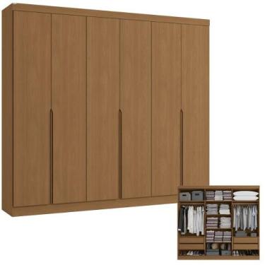 Imagem de Guarda-roupa Casal 242cm de MDF 6 Portas 4 Gavetas Kappesberg Open-R58