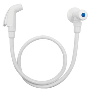 Imagem de Ducha Higiênica Branco 1/4 Volta Bidê Mangueira 1m Parede Banheiro Chuveirinho ABS