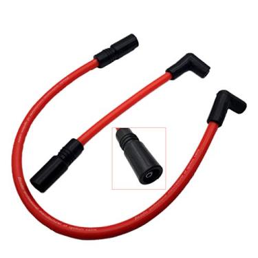 Imagem de Fio de vela de ignição Aokus 10,4 mm 10 mm compatível com Harley Davidson Big Twin 99-19 FXD Dyna Softail (vermelho)