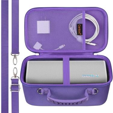 Imagem de Canboc Estojo de transporte para alto-falante Bluetooth portátil sem fio Sony ULT Field 3, bolsa ULT Field 3 com alça de ombro, bolso de malha para cabo USB ou outros acessórios, roxo