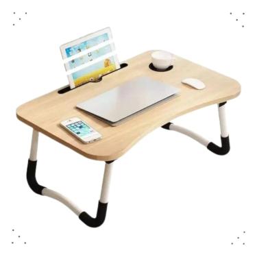 Imagem de Mesa Portátil Dobrável P/ Notebook Cama Home Office Refeição 60x40