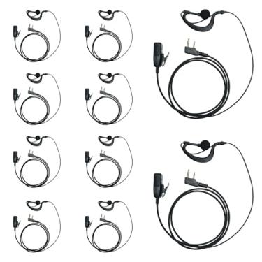 Imagem de TDYU Fone de ouvido em forma G com microfone PTT compatível com rádio bidirecional Baofeng UV-5R BF-888S BF-F8HP Kenwood TK-3140 TK-2202 TK-3400 TK-3402 TK-3107
