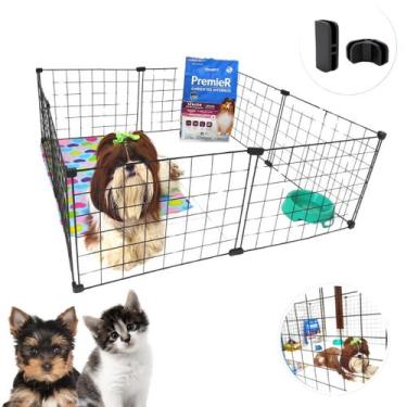 Imagem de Gaiola Móvel Modular Pet 8 Telas Tela Aramada 30x40cm Coelho Gato Cach