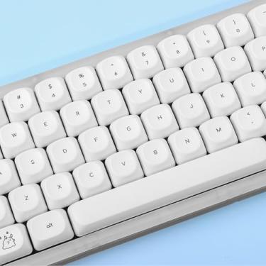 Imagem de Gliging MOA Profile Keycaps, White Minimalist Keycaps, 124 Keys Cute Ghost Themed Keycap Set, Custom Dye-Sublimation Key Cap for Cherry MX Switches Mechanical Keyboard (White)