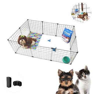 Imagem de Cercado Modular mimo Pet 10 Telas Tela Aramada 40x40cm Coelho Gato Cac