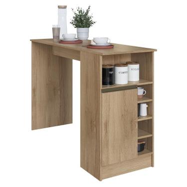Imagem de Bancada Ilha Mesa Gourmet Dinamarca 140cm 1 Porta - Indékes Castani