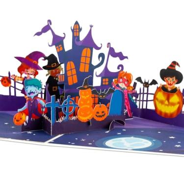Imagem de Magic Ants Cartão pop-up de Halloween – cartão de felicitações 3D, cartão de feliz dia das bruxas, cartões de presente pop-up de casa assustadora, cartões de aniversário engraçados, cartão de aniversário pop-up para mulheres, homens, crianças, melhor amigo, com envelope