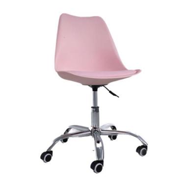 Imagem de Cadeira de Escritório Office com rodízios Estofada Leda Rosa - Brazeco