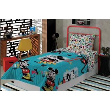 Imagem de Edredom infantil mickey disney dupla face microfibra - Lepper