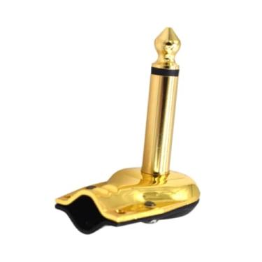 Imagem de simhoa Efeitos de guitarra Connector de pedal Mono Male Plug PanCake Style Connector de 6,35 mm de baixo ruído 1/4 "Premium para guitarra de áudio do alto, Dourado