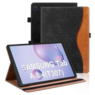Imagem de Varohix Capa para Samsung Galaxy Tab A 8.4 2020 Modelo SM-T307 Multi-Angle Stand Folio Cover PU Leather with Card Pocket Tab T307, Preta