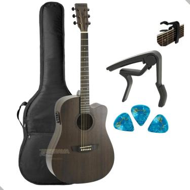 Imagem de Kit Violao Aço Eletrico Strinberg Fs4D Folk Forest Completo