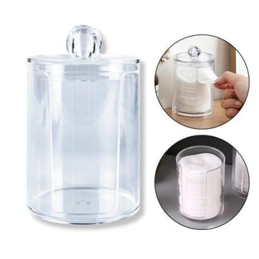 Imagem de Porta Algodão Disco Acrílico Tampa Organizador Penteadeira - Arte Sedu