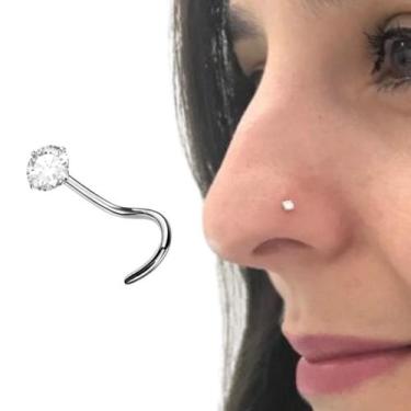 Imagem de Piercing nariz nostril ponto de luz prata 925 legitima pedra - Morgani