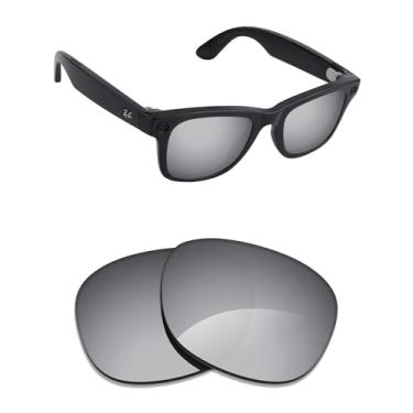 Imagem de Alphax Lentes de reposição polarizadas para óculos de sol Ray-Ban Meta Wayfarer RW4008 53 mm - Opções, Titânio prateado espelhado