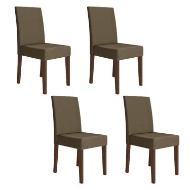 Imagem de Conjunto 4 Cadeiras Josi Poliman Móveis - Amendoa com Capuccino
