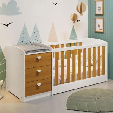 Imagem de Berço Americano Multifuncional Atlanta com Cômoda 3 Gavetas - Reller, 