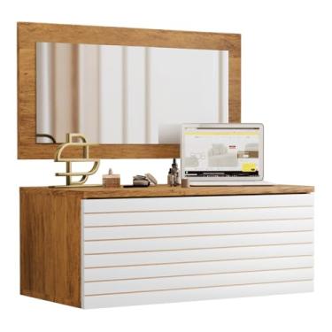 Imagem de Penteadeira Compacta Yara com Bancada Suspensa 01 Gaveta e Espelho