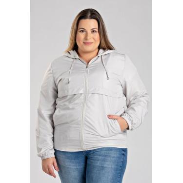Imagem de Jaqueta Feminina Corta Vento com Capuz Bolsos na Frente e Fechamento c