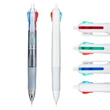 Imagem de M&G 2 canetas multicoloridas, caneta esferográfica colorida 4 em 1 de 0,5 mm, ponta fina, escrita suave, cores sortidas, acessórios de enfermeira para diário, trabalho, escola e escritório