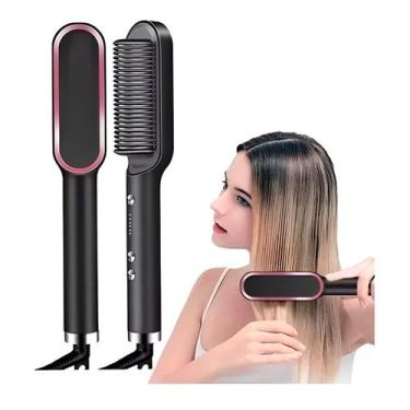 Imagem de Escova De Cabelo Ceramica Straightener Com Visor Led Bivolt - Shopmix