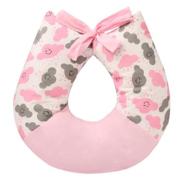 Imagem de Almofada Apoio de Amamentar Estampado Mamãe Bebê (Nuvem Rosa)