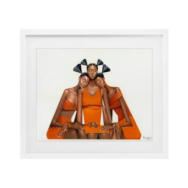 Imagem de Stupell Industries Impressão emoldurada branca de diamante negro irmandade sob vidro por Manasseh Johnson Sr, 43 x 53 cm