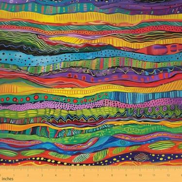 Imagem de Erosebridal Kids Bohemian Impermeável Decoração Externa Tecido Listrado Colorido por Quintal para Adolescentes Adultos Geometria Bolinhas Linha Verde Amarelo Estofamento Decoração de Arte DIY 1 jarda