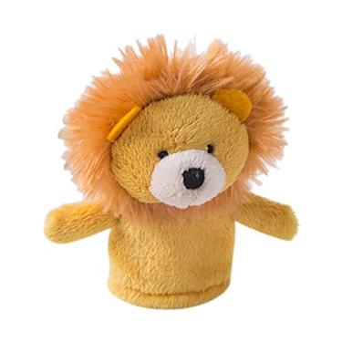 Imagem de TTETTZ Fantoches de Dedo de Pelúcia Brinquedos Imaginativos Brinquedos Educativos, Leão laranja