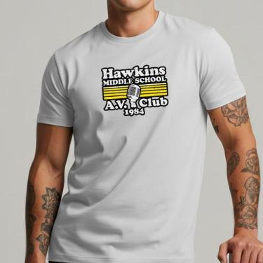 Imagem de Camiseta Stranger Things Hawkins Masculina Nerd Geek Algodão Hawkins M