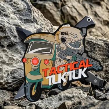 Imagem de Patch tático Tuktuk, 1 peça de adesivos engraçados de PVC meme, patch tático de moral militar com gancho de fixador, acessórios de aplique para mochilas, coletes, jaquetas, jeans, chapéus, peito