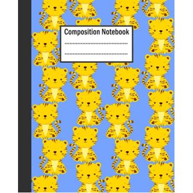 Imagem de Tiger Composition Notebook: Wide Ruled Lined Paper Journal-7.5x9.25 Inches-100 Pages-With Funny Tiger Cover Pattern - for kids, teens, and adults
