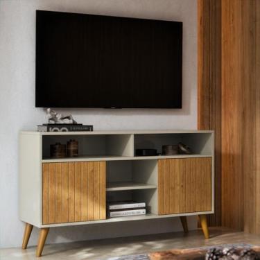 Imagem de Rack Intense 4 Nichos P/ Tv 32 Polegadas Pés Retrô Sala Decoração Home