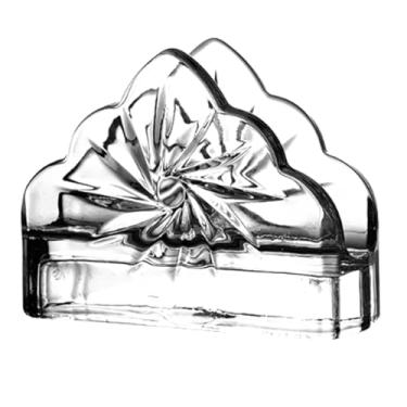 Imagem de Suporte de guardanapo de vidro Suporte de toalha de papel transparente espesso para restaurantes casas elegante dispensador de lenços de mesa quadrado (estilo 7)