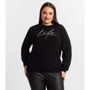 Imagem de Blusão Feminino Plus Size Secret Glam Preto, Plus G4, Preto