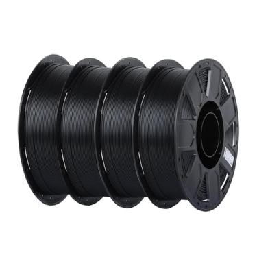 Imagem de Filamento PLA Ender 1,75 mm 4 kg, precisão dimensional do filamento da impressora 3D +/- 0,02 mm, serve na maioria das impressoras 3D FDM, 4 peças de carretel de 1 kg (1 kg) (preto)