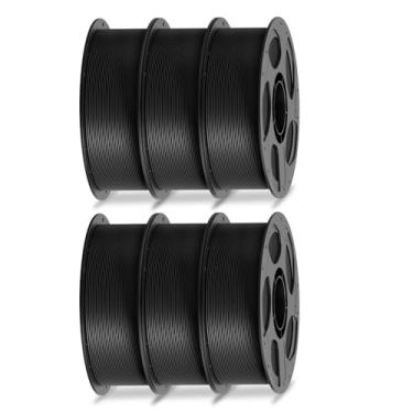 Imagem de ANYCUBIC Pacote de filamento PLA de 1,75 mm, filamento de impressora 3D precisão dimensional de 1,75 mm +/- 0,02 mm, carretel de 1 kg (1 kg), 6 kg, preto