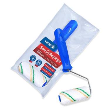 Imagem de Rolo de Lã 9cm 1375 Antirrespingo com Suporte Tigre  Pintura Profissio