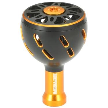 Imagem de MARVELURE Maçaneta de alimentação compatível com Shimano Vanford Vanquish Stradic Ci4 Twin Power, Daiwa Ballistic LT Fuego LT Tatula LT Substituição do puxador (ouro preto, 37,2 mm)