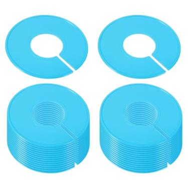 Imagem de PATIKIL Divisores de roupas para pendurar roupas, pacote com 30 divisórias de tamanho de rack de roupas, etiquetas em branco, separador redondo para armário, azul