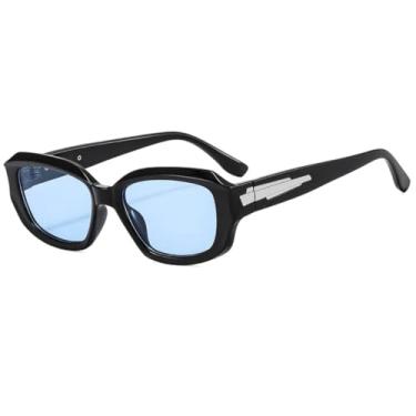 Imagem de VFDHN Óculos de sol retrô punk feminino, masculino, clássico, vintage, UV400, para festa ao ar livre (azul)
