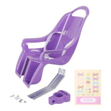 Imagem de UGPLM Assento de bicicleta para boneca, acessório de fixação para bonecas de brinquedo, cadeira, assento, decoração para bonecas, bichos de pelúcia, Roxo